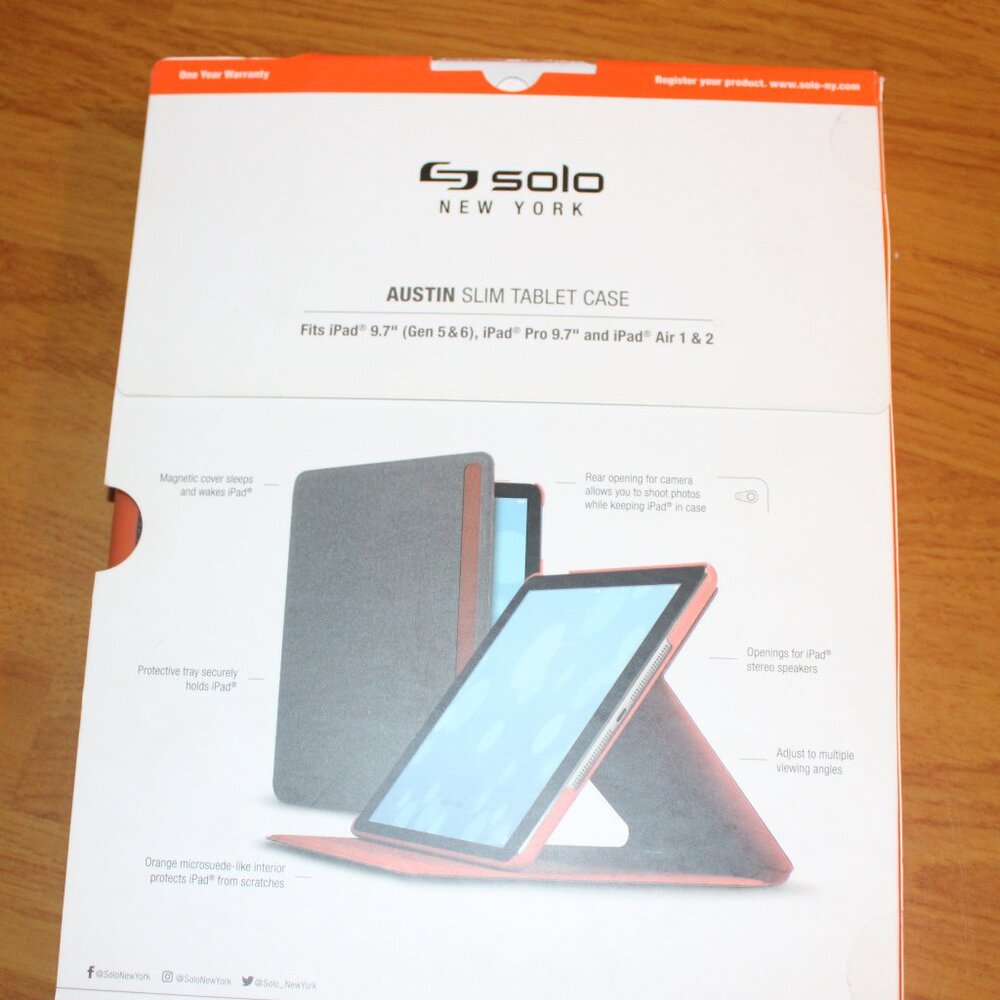 NEW Solo New York Austin Slim Case - 9.7" iPad / Air 1 & 2 / Pro - Picture 2 of 3